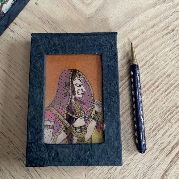 New Unused Crushed Gemstone Stationary Office Set gift Notepad Address Book - Picture 10 of 16